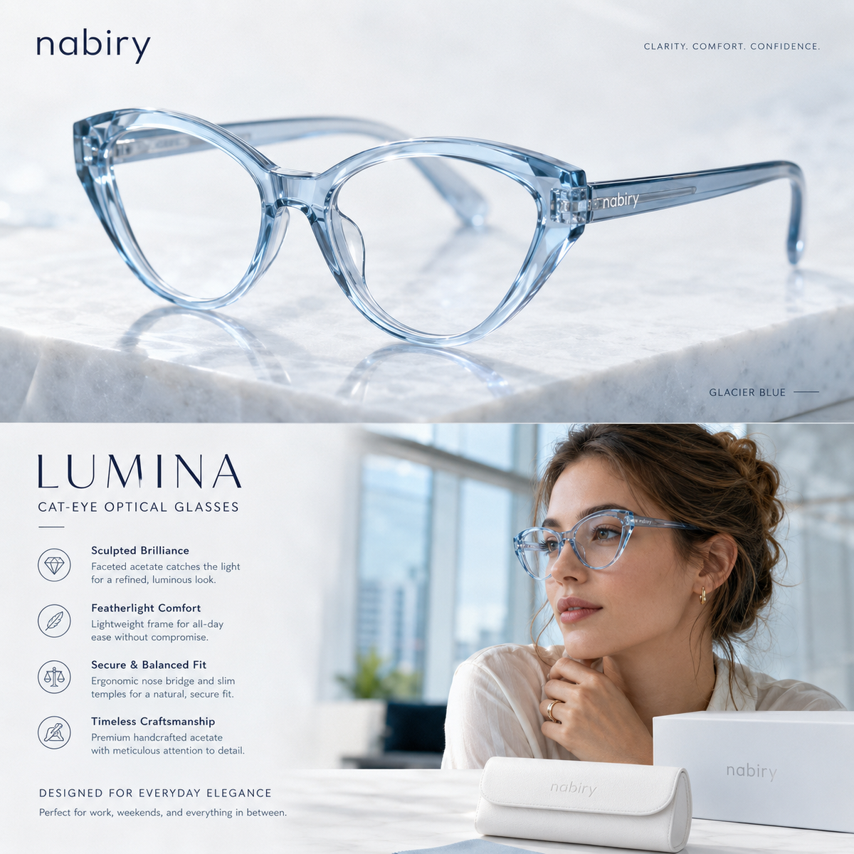 nabiry™ Lumina Clear Everyday Screen Glasses