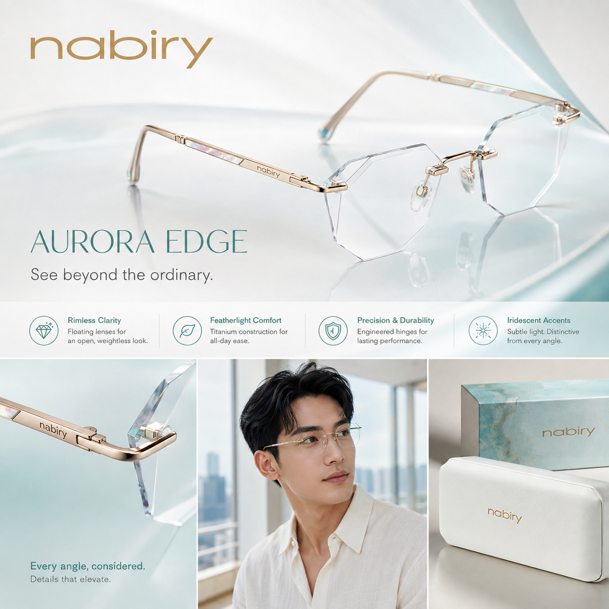 nabiry™ Aurora Edge Light-Frame Everyday Glasses