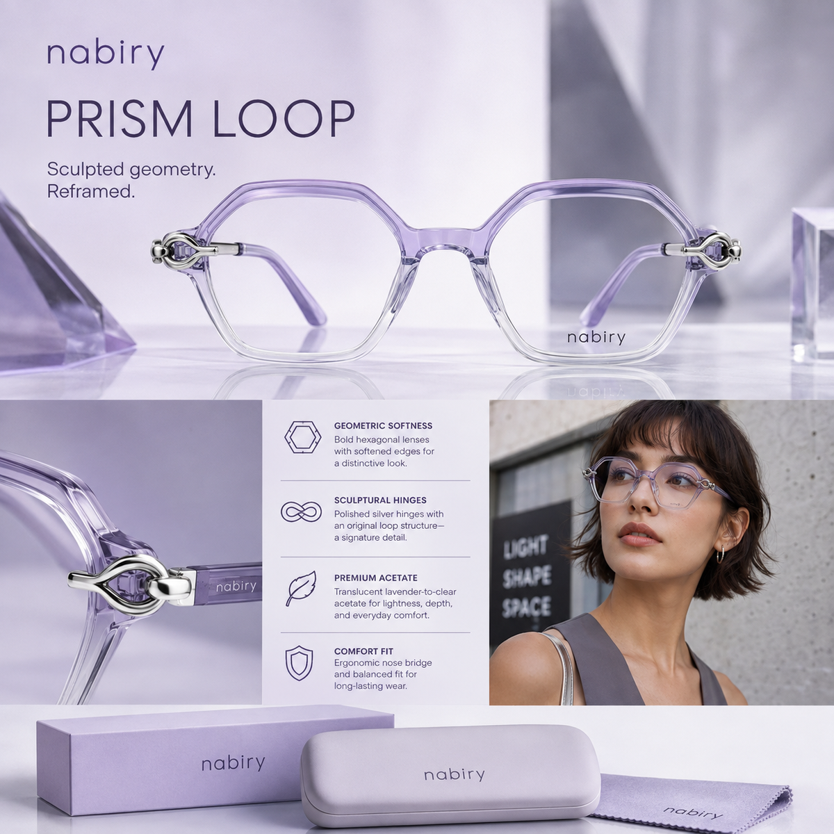nabiry™ Prism Loop Translucent Geometric Glasses