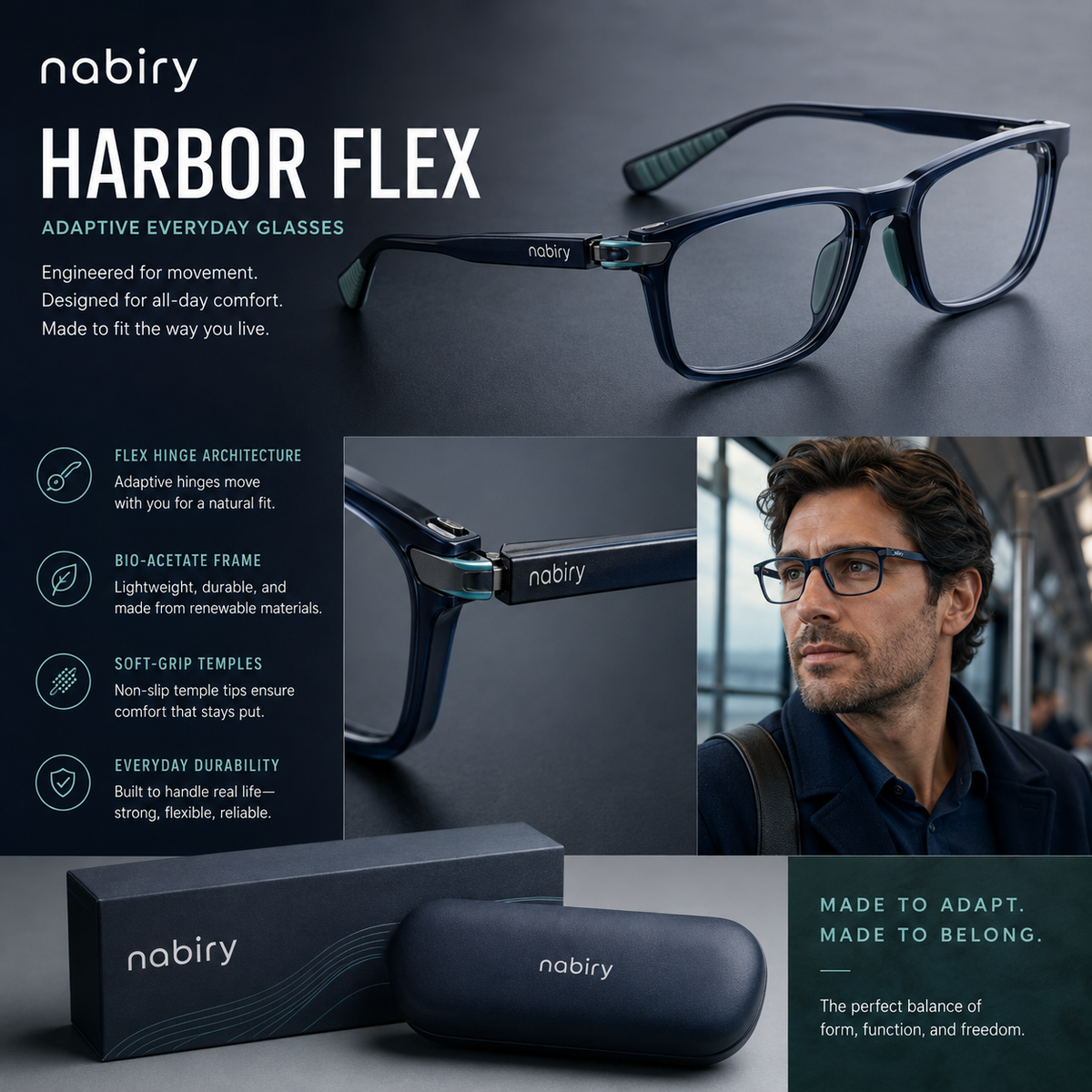nabiry™ Harbor Flex Adaptive Everyday Glasses