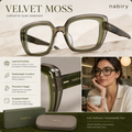 nabiry™ Velvet Moss Oversized Green Statement Glasses