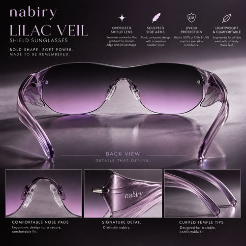 nabiry™ Lilac Veil Gradient Shield Sunglasses